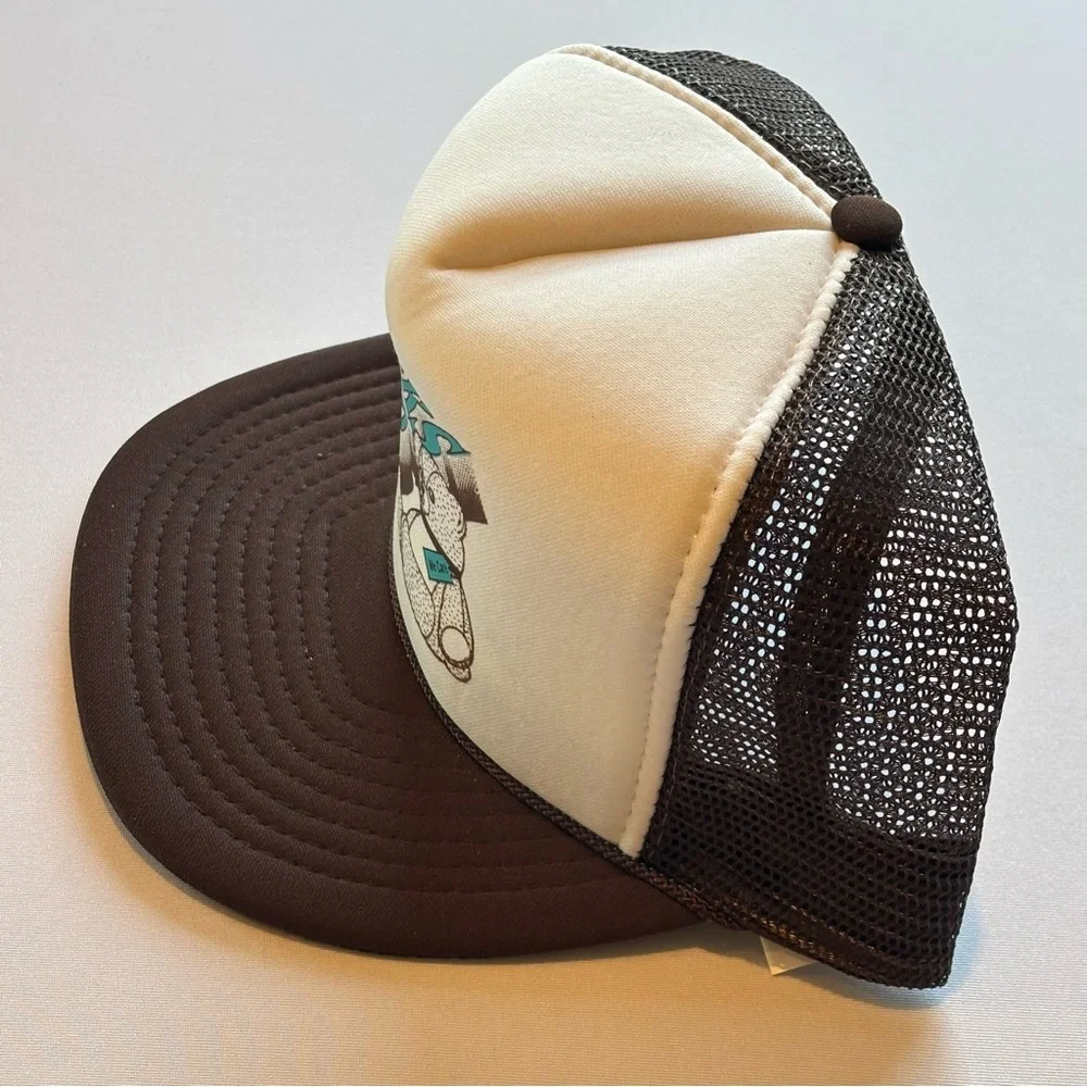 VINTAGE SNAPBACK Men’s Hat‎ Brown with Teddy Bear Design Like New